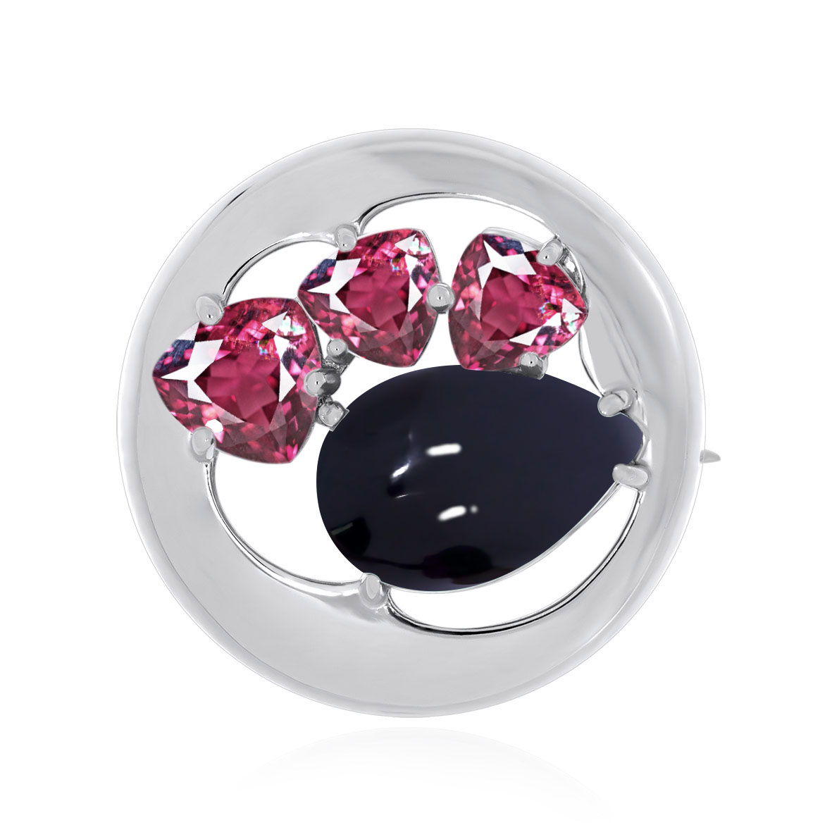 Купить оптом брошь из серебра с агатом и фианитами 6340391174-20 от Krasnoe