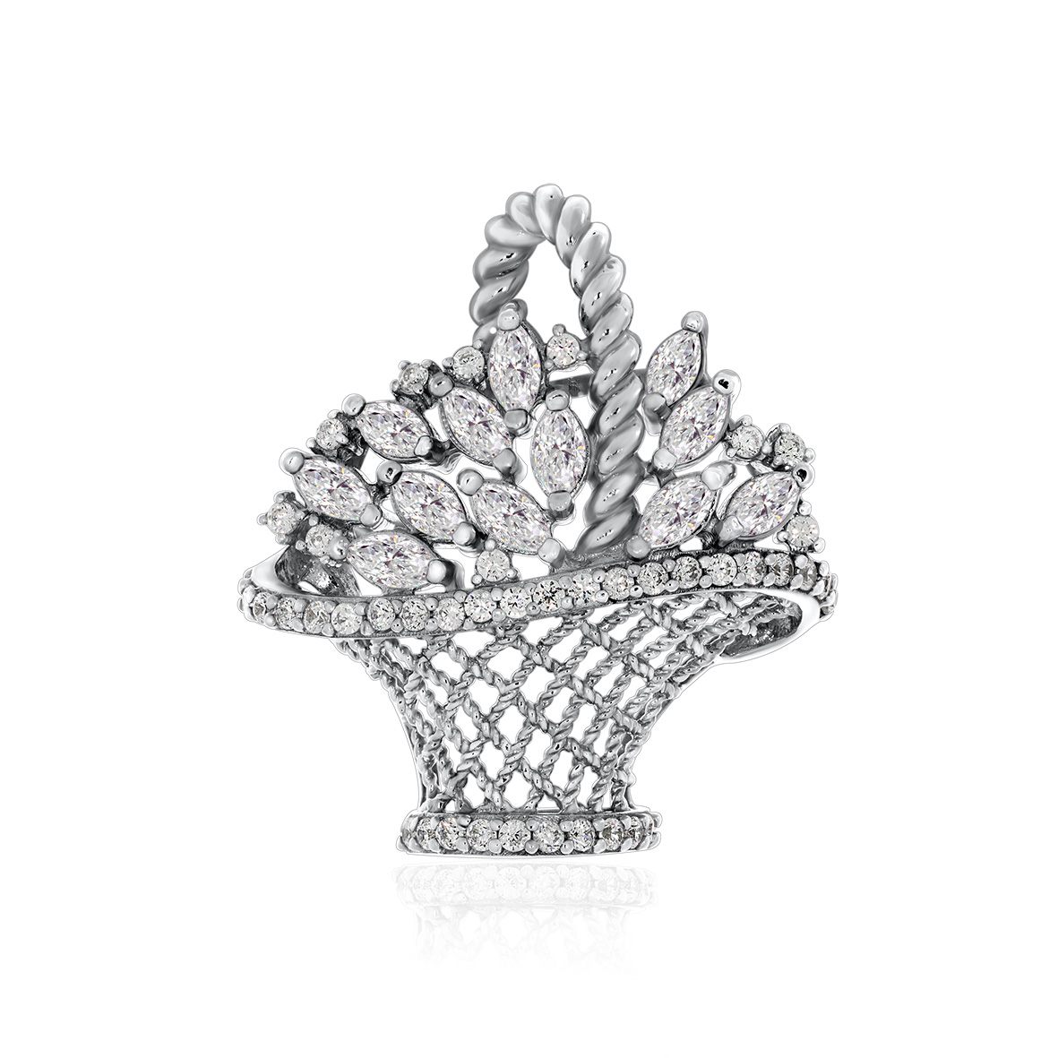 Купить оптом брошь из серебра с фианитами 6340203574л от Krasnoe