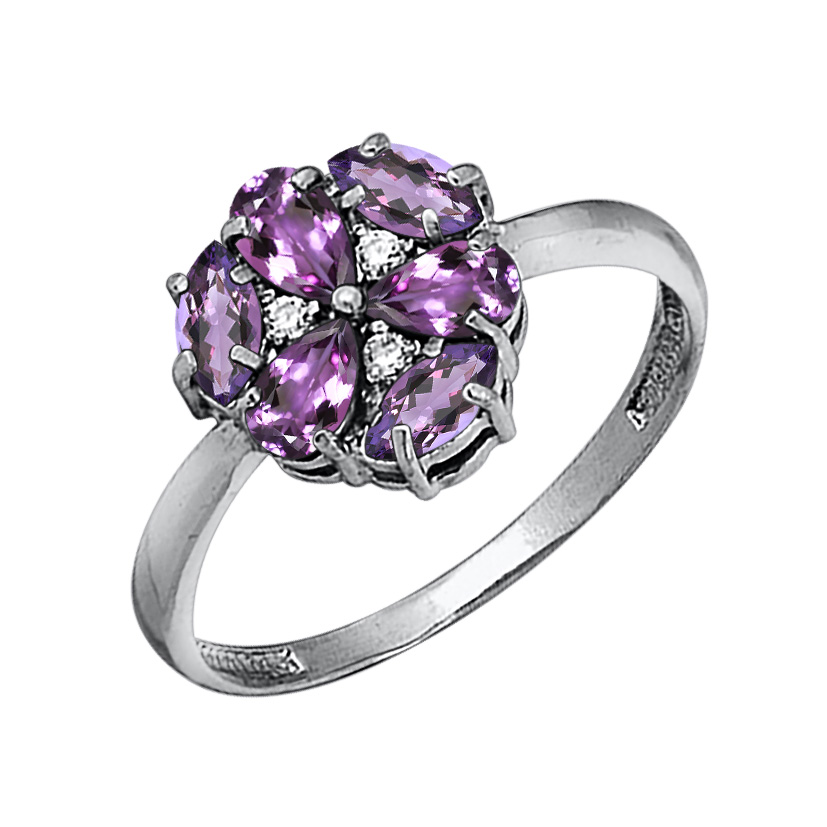 Купить оптом кольцо из серебра с аметистом 3837003007 от Krasnoe