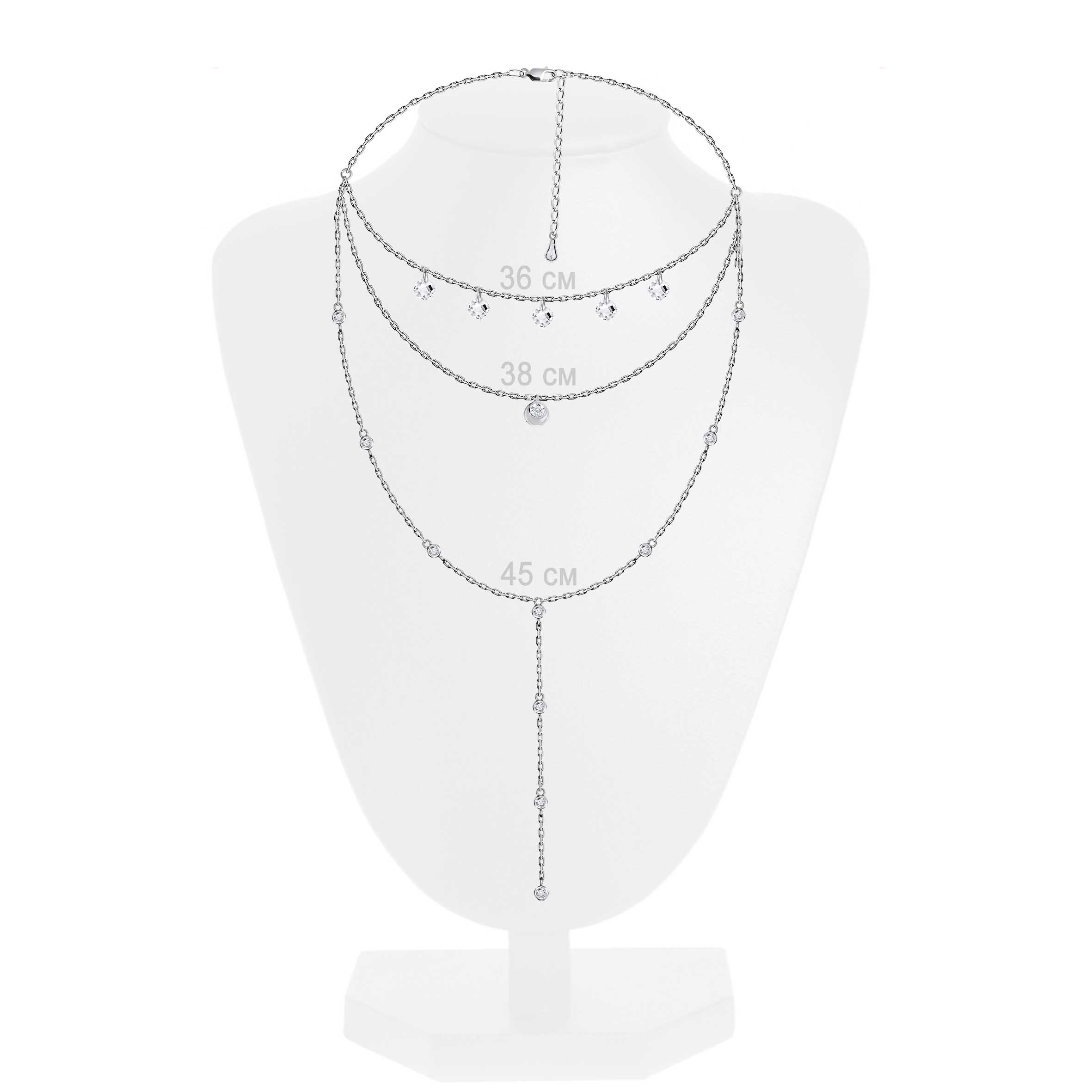 Купить оптом колье из серебра с фианитами 8340206227л от Krasnoe