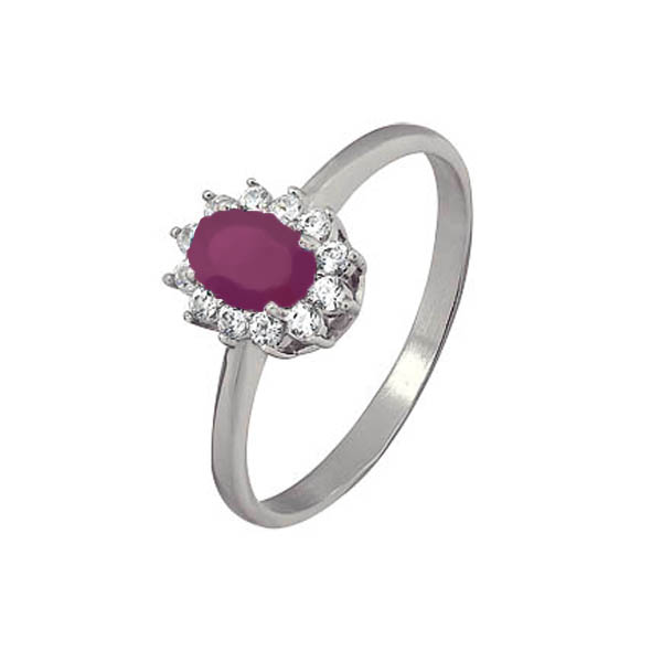Купить оптом кольцо из серебра с натуральным корундом 3987003444л-10 от Krasnoe