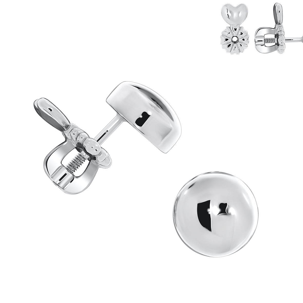 Купить оптом пусеты из серебра без вставок 2340400650 от Krasnoe