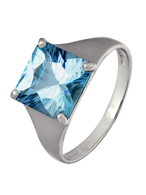 Купить оптом кольцо из серебра с топаз свиссом 3077001989 от Krasnoe