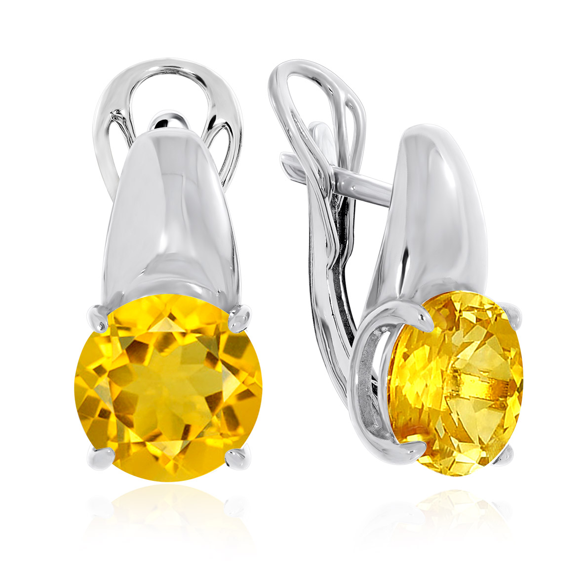 Купить оптом серьги из серебра с цитринами 2340111116 от Krasnoe