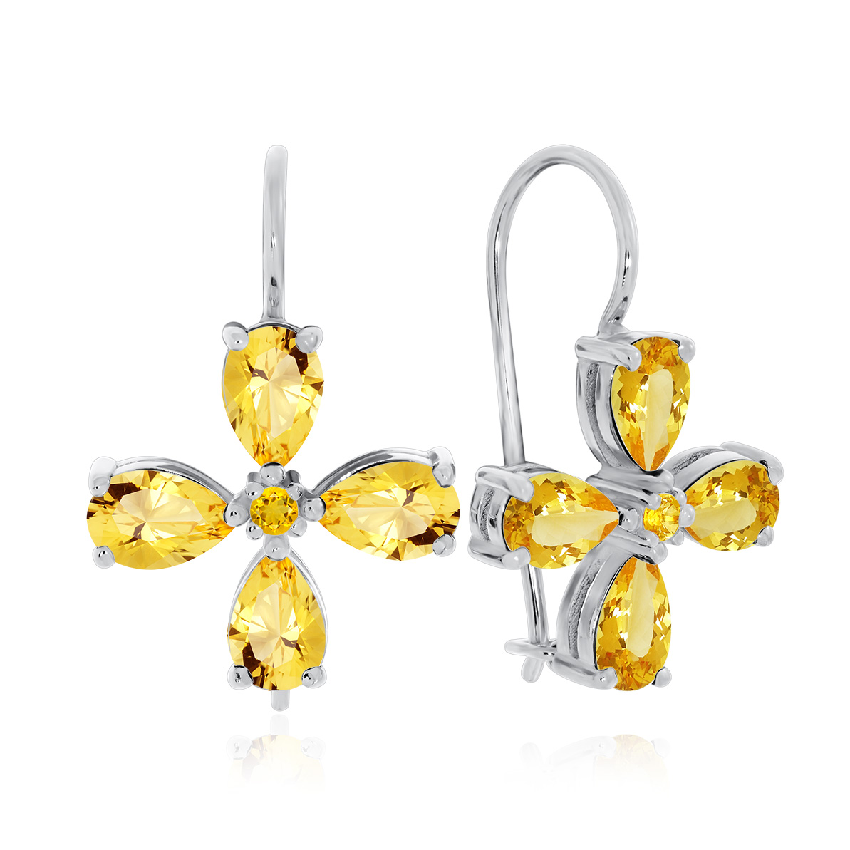 Купить оптом серьги из серебра с цитринами 2340111090 от Krasnoe