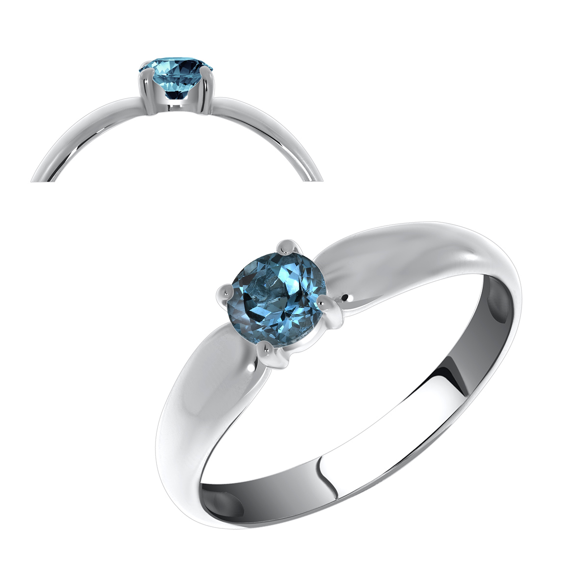 Купить оптом кольцо из серебра с кристалл ювелирныйом 1340290257-76 от Krasnoe