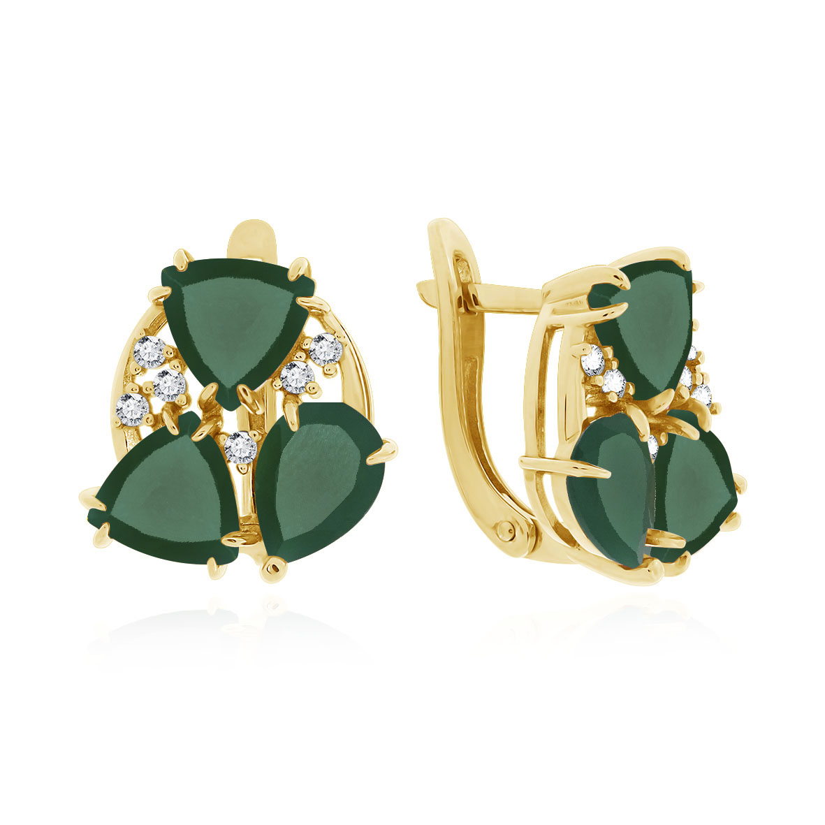 Купить оптом серьги из серебра с агатами и фианитами 2318391803л-60 от Krasnoe