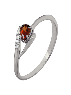 Купить оптом кольцо из серебра с гранатом 3937002993 от Krasnoe