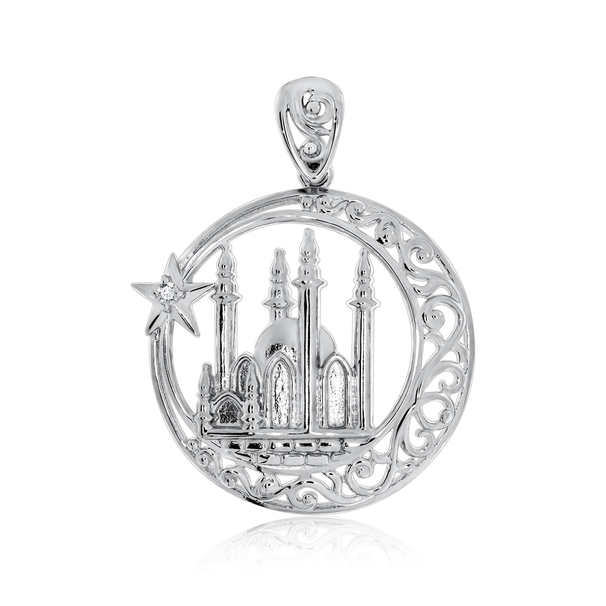 Купить оптом подвеска из серебра с фианитом 3340200358 от Krasnoe