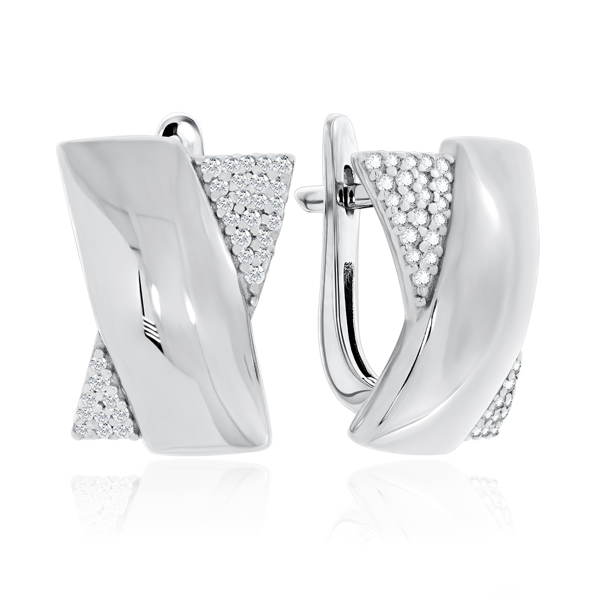 Купить оптом серьги из серебра с фианитами 2340201133л от Krasnoe