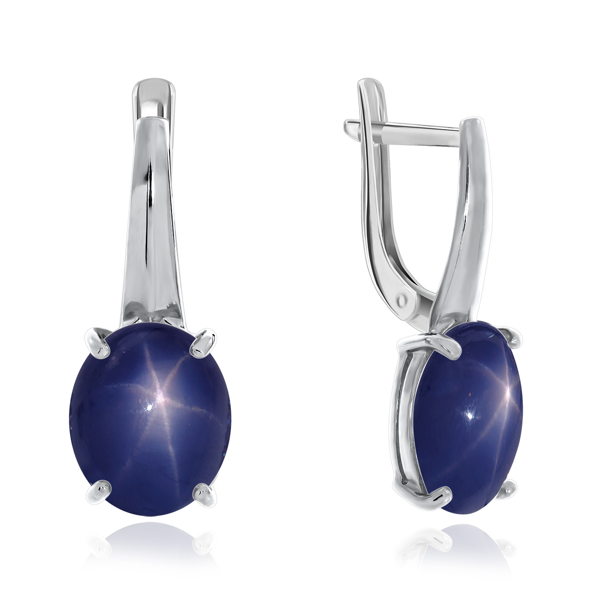 Купить оптом серьги из серебра с сапфир звездчатыйами 2340940137-8 от Krasnoe