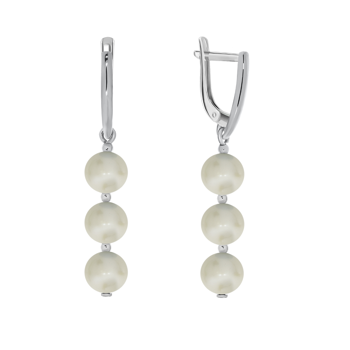 Купить оптом серьги из серебра с жемчугами 2340050314 от Krasnoe