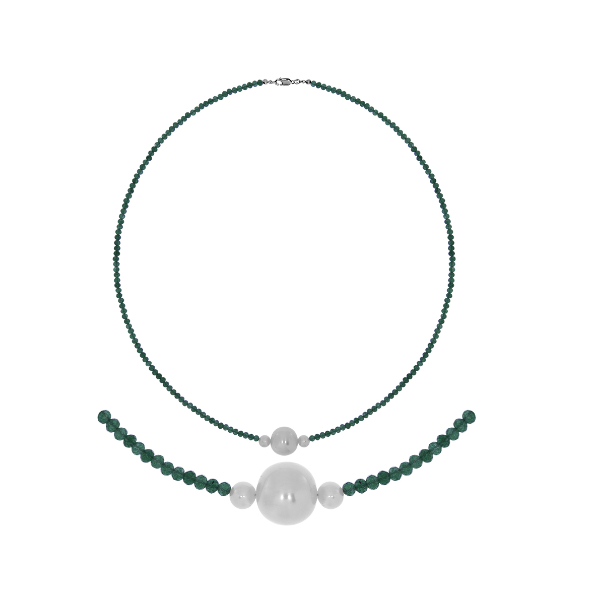 Купить оптом колье из серебра с жемчугами и гранатами 8340156098-40 от Krasnoe