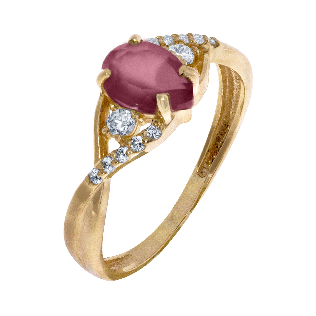 Купить оптом кольцо из серебра с натуральным корундом и фианитами 3022004294 от Krasnoe