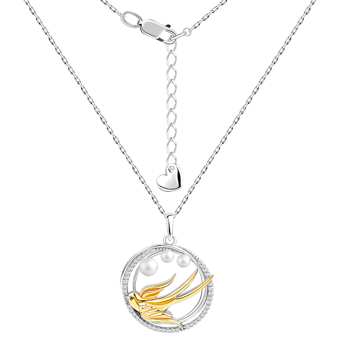 Купить оптом колье из серебра с жемчугами и фианитами 8350834600л-16-40 от Krasnoe