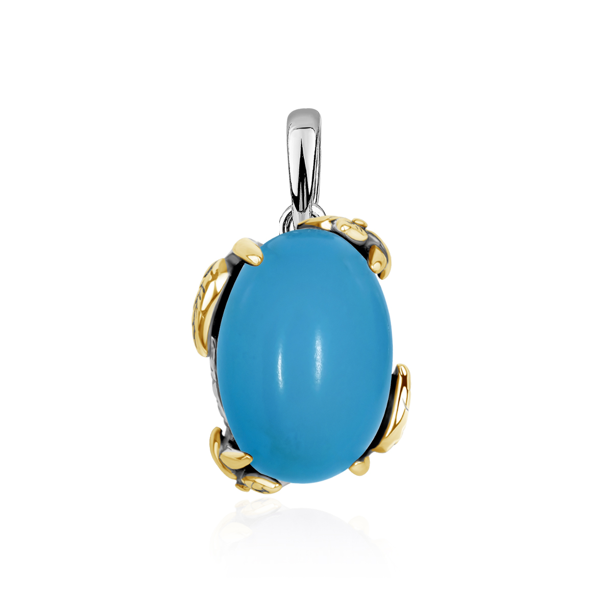 Купить оптом подвеска из серебра с бирюзой 3317Б25327 от Krasnoe