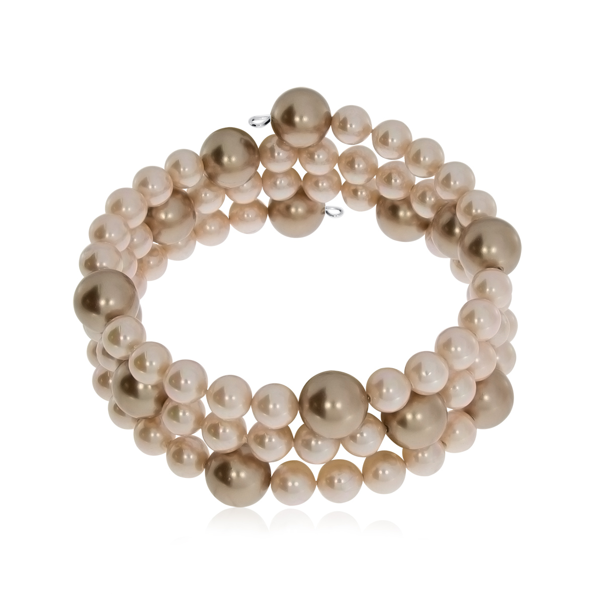 Купить оптом браслет на нити с проволока (с памятью)ом и жемчугами 4500249425-43 от Krasnoe