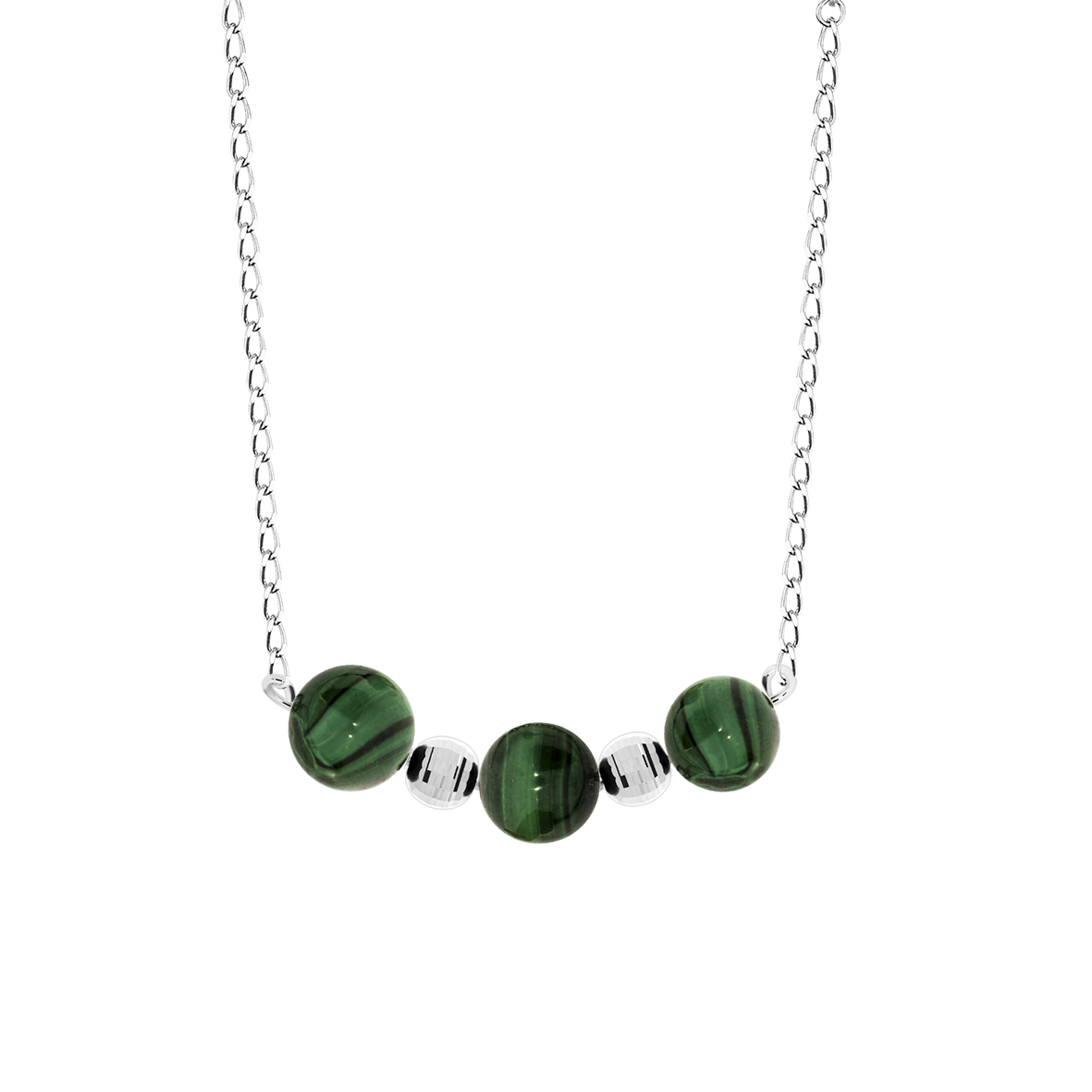 Купить оптом колье из серебра с малахитами 8340383024-45 от Krasnoe