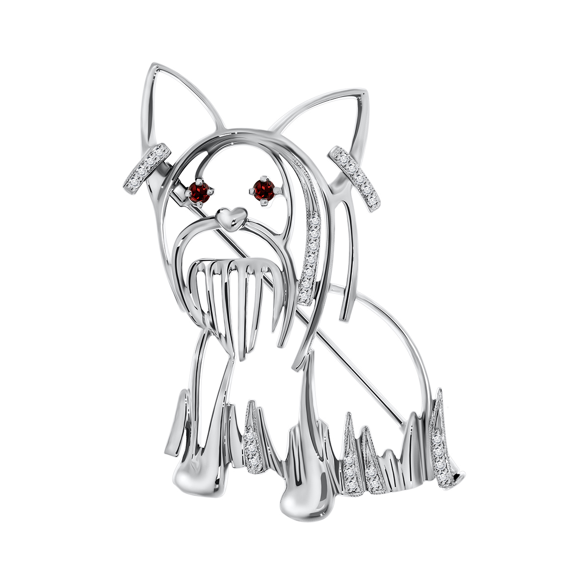 Купить оптом брошь из серебра с фианитами 6R024519-31 от Krasnoe