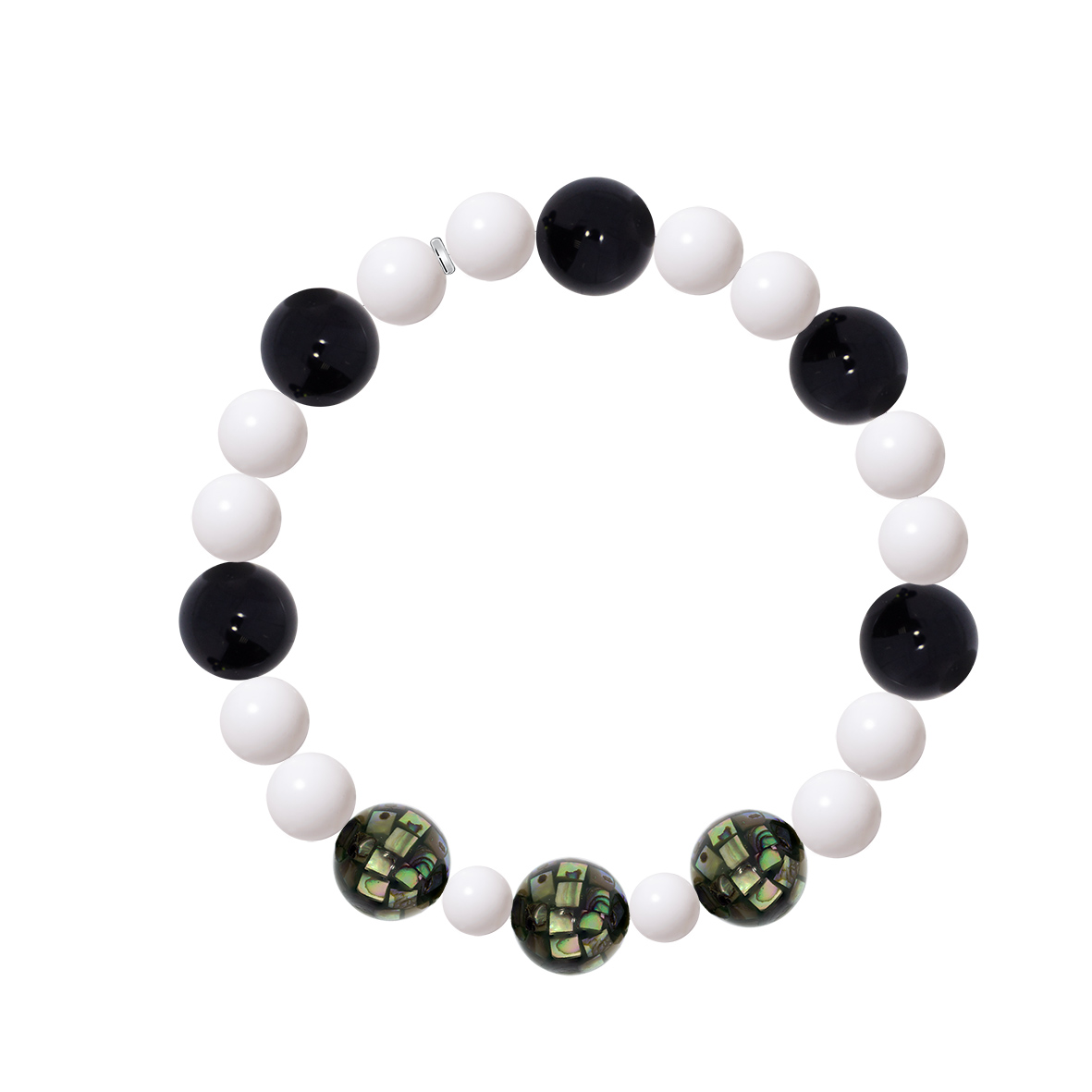 Купить оптом браслет из серебра с перламутрами и агатами 4340876220-18-65 от Krasnoe