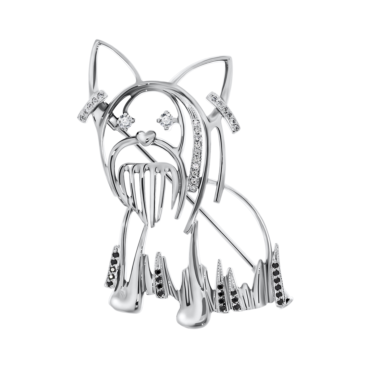 Купить оптом брошь из серебра с фианитами 6R024519-2 от Krasnoe