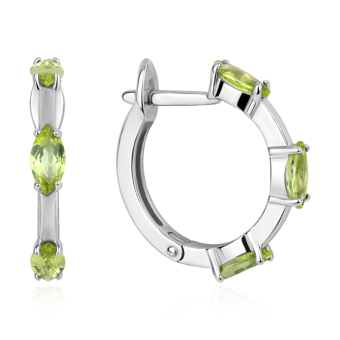 Купить оптом серьги из серебра с хризолитами 2340135554 от Krasnoe