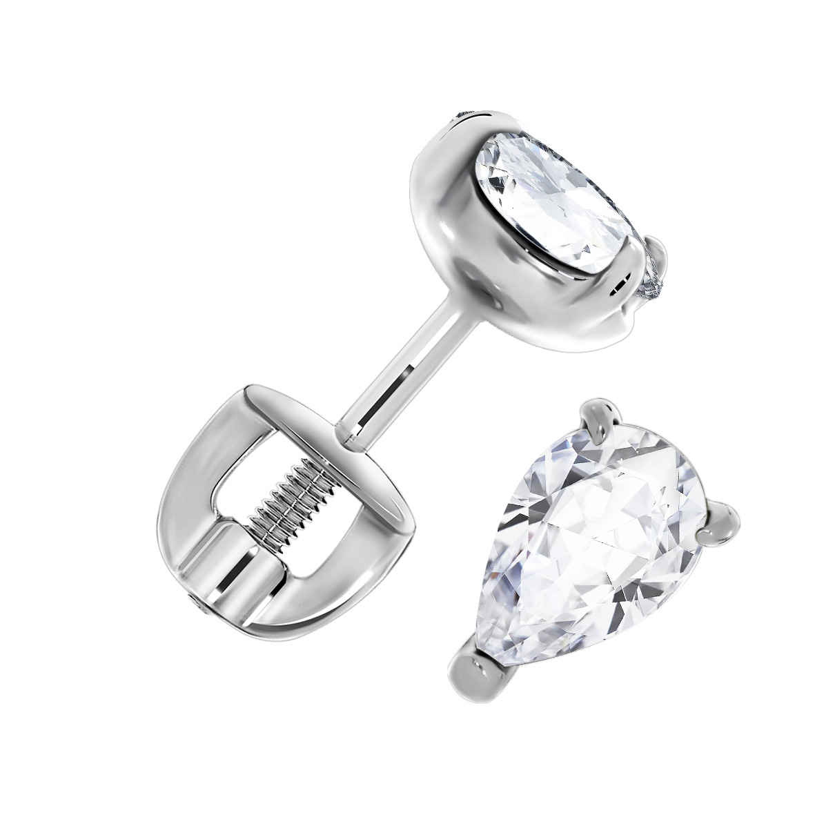 Купить оптом пусеты из серебра с фианитами 2340200297 от Krasnoe