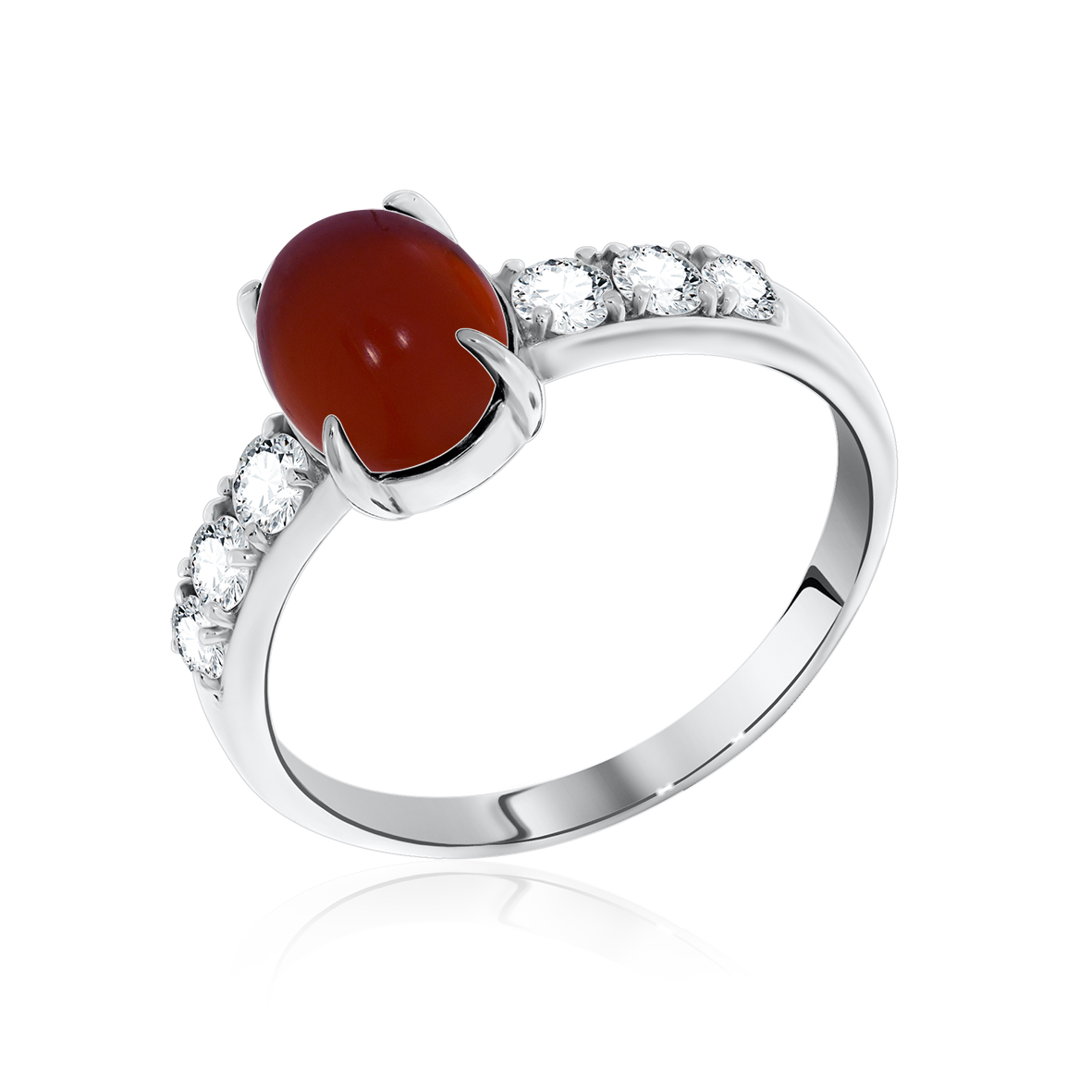 Купить оптом кольцо из серебра с агатом и фианитами 1340390364-40 от Krasnoe
