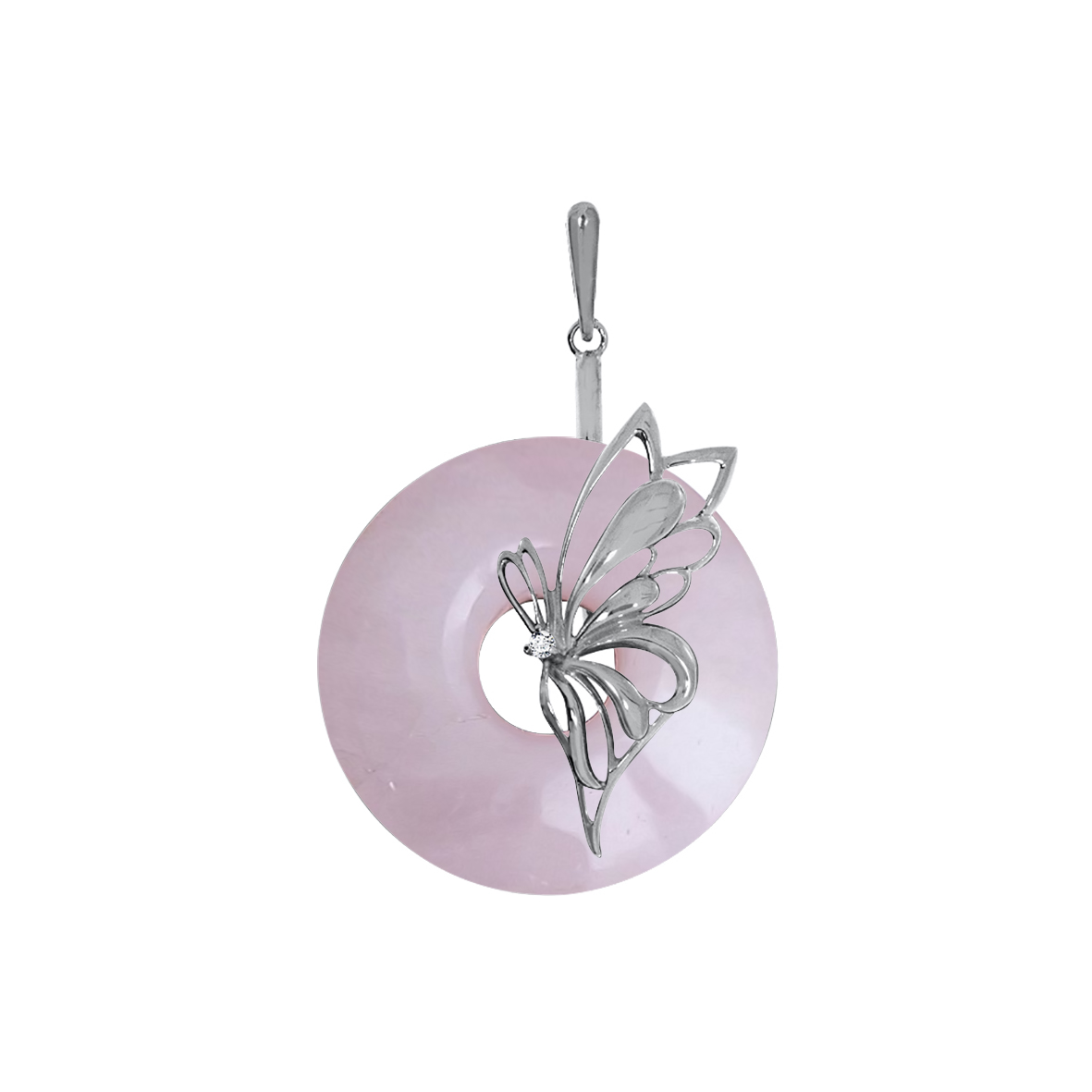 Купить оптом подвеска из серебра с кварцем и фианитами 3340781985 от Krasnoe