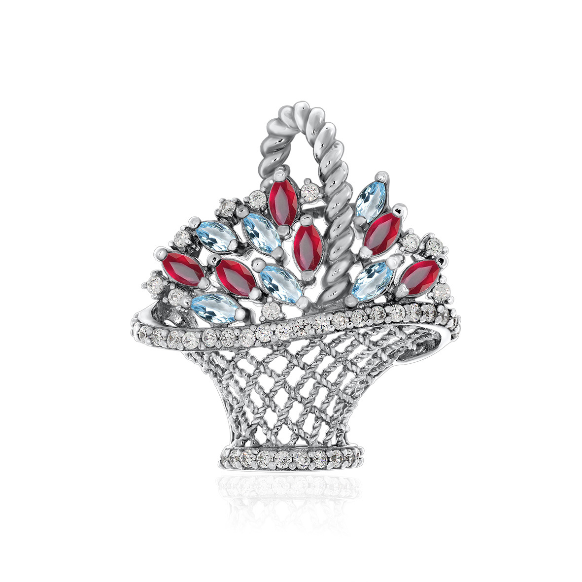 Купить оптом подвеска из серебра с кристалл ювелирныйами и фианитами 3340293574л-37 от Krasnoe