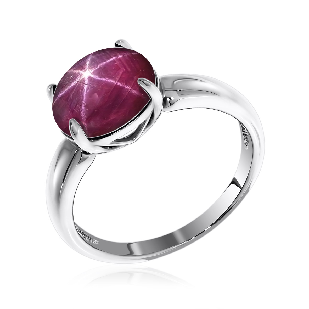 Купить оптом кольцо из серебра с рубином звездчатым 1340940045-3 от Krasnoe