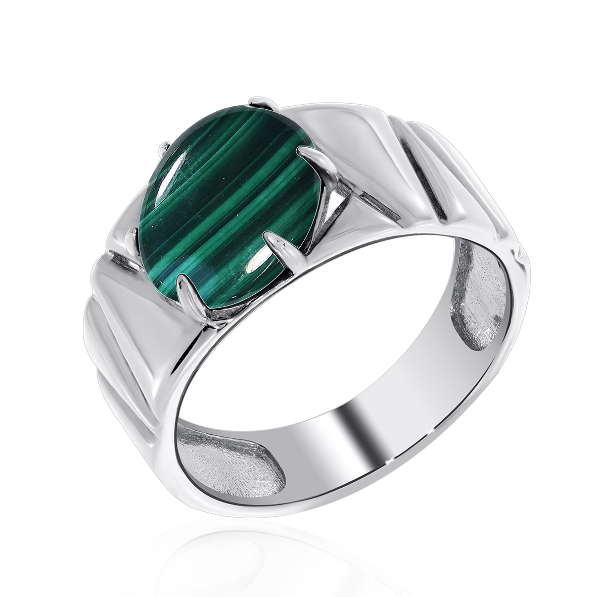 Купить оптом кольцо из серебра с малахитом 1340381395 от Krasnoe