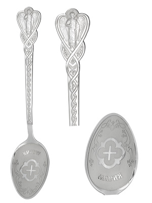 Купить оптом православная ложка из серебра без вставок 3400260334-10 от Krasnoe