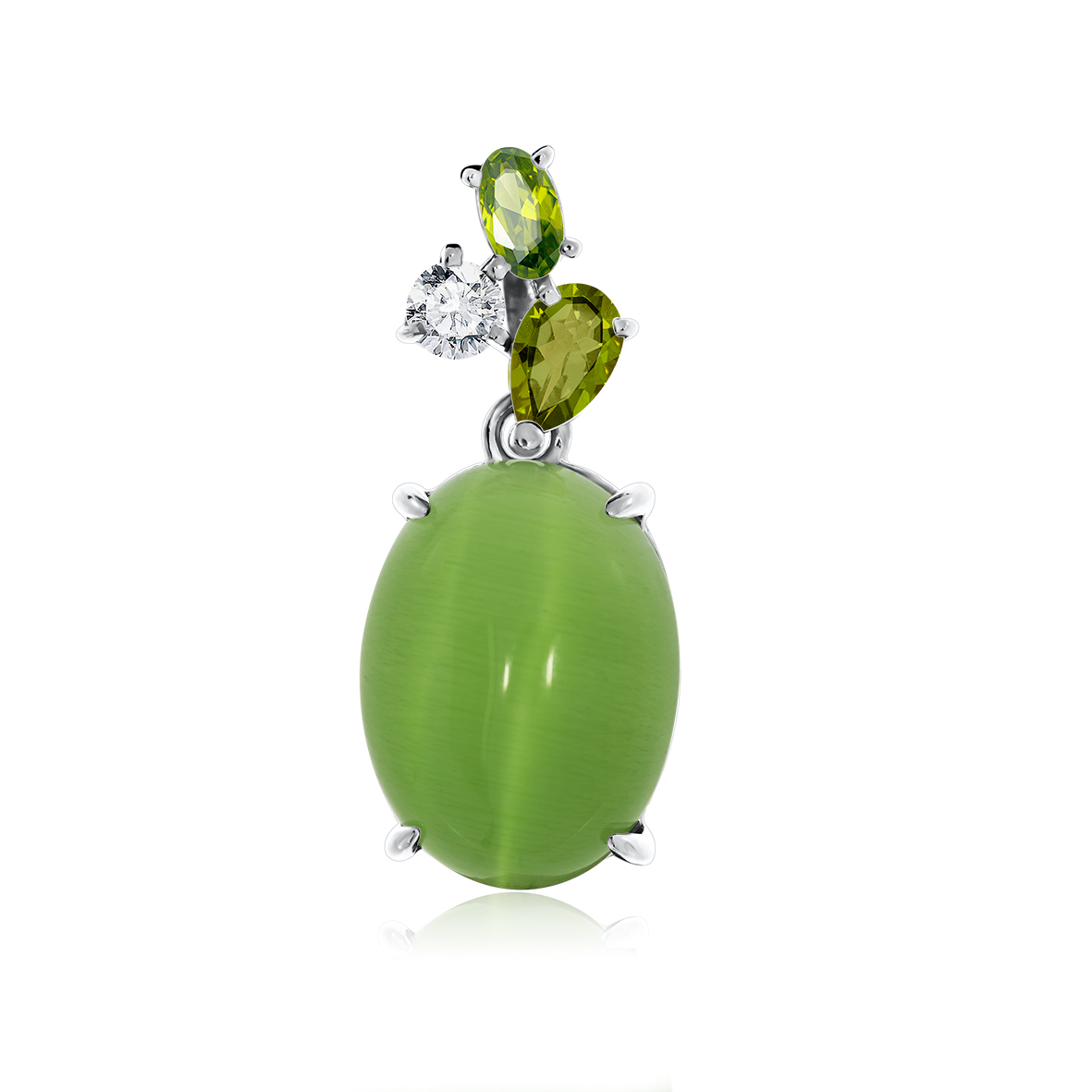 Купить оптом подвеска из серебра с кошачий глазом, ситаллом, кошачий глазом и фианитами 3340260874-60 от Krasnoe