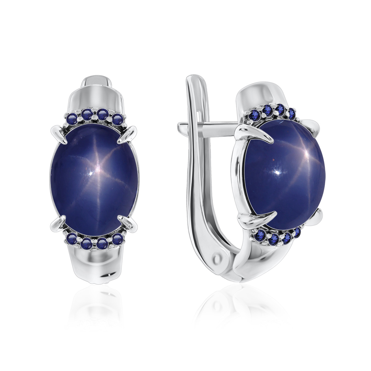 Оптом серьги из серебра с звездчатыми сапфирами и ситаллами 2340940371л-82 цена от Krasnoe Купить оптом серьги из серебра с звездчатыми сапфирами и ситаллами 2340940371л-82 от Krasnoe