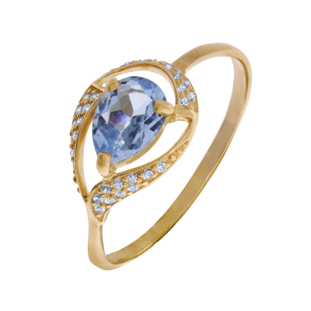 Купить оптом кольцо из серебра с топаз свиссом 3752004293 от Krasnoe