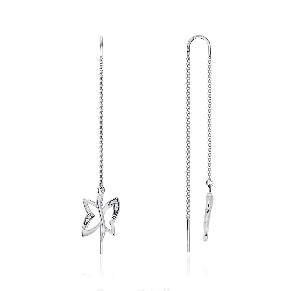 Купить оптом серьги из серебра с фианитами 2340203739л-2 от Krasnoe