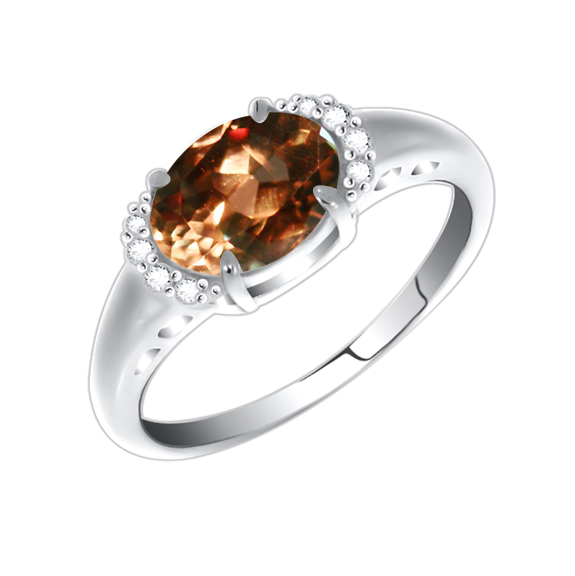 Купить оптом кольцо из серебра с султанитом и фианитами 3617003580л от Krasnoe