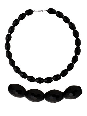 Купить оптом бусы из серебра с ониксом 3430033583-55 от Krasnoe