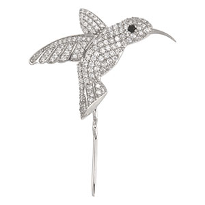 Купить оптом брошь из серебра с ситаллом и фианитами 3897024249л от Krasnoe