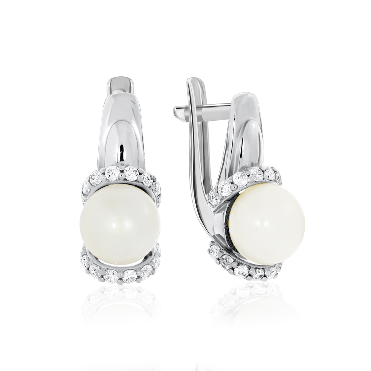 Купить оптом серьги из серебра с жемчугами 2340050820л от Krasnoe