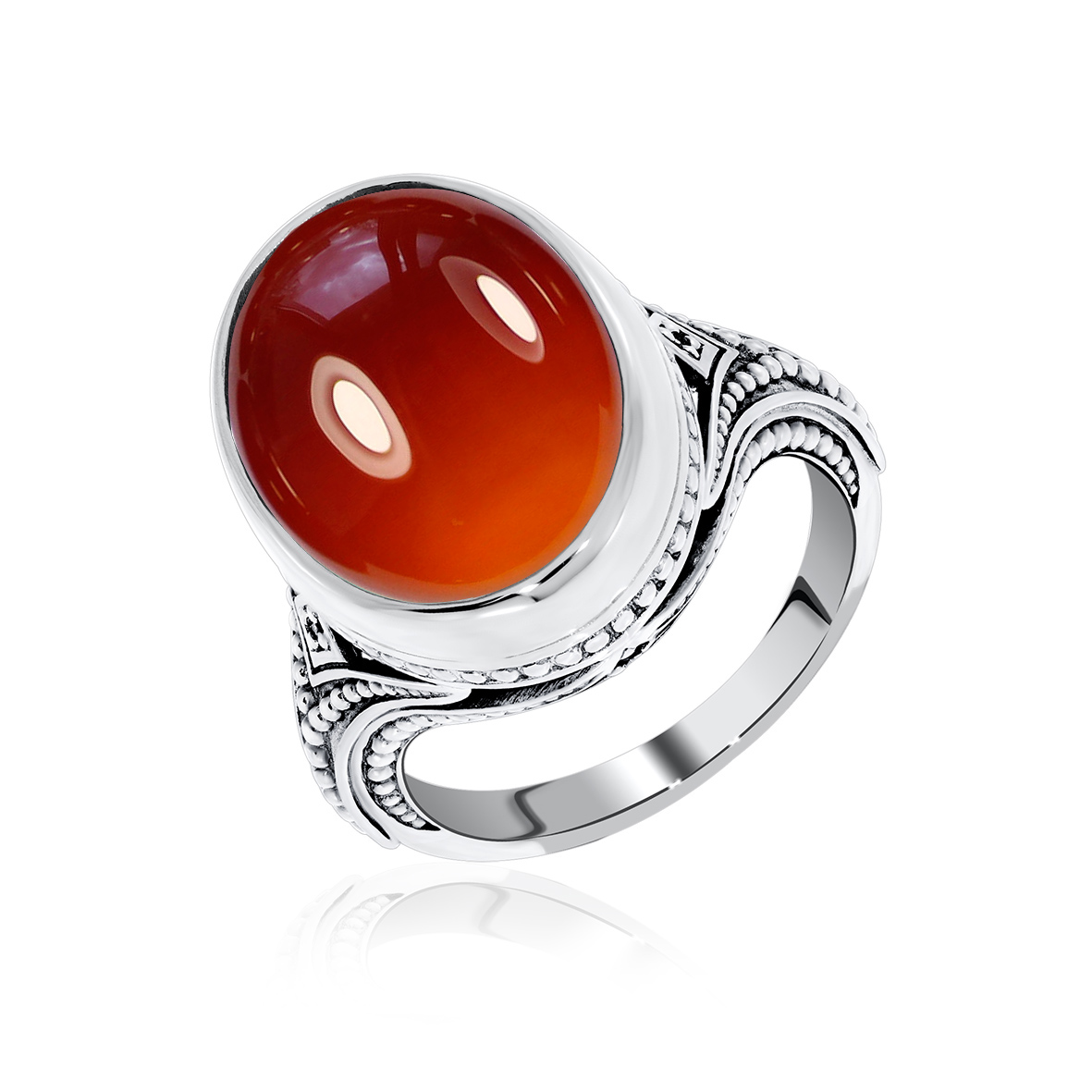 Купить оптом кольцо из серебра с агатом и фианитами 1310390967-40 от Krasnoe