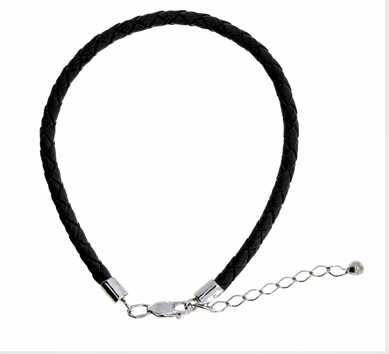 Купить оптом браслет из серебра с шнур кожаныйом 4340404114-17 от Krasnoe