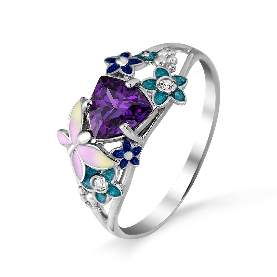 Купить оптом кольцо из серебра с эмальом 3987003997 от Krasnoe