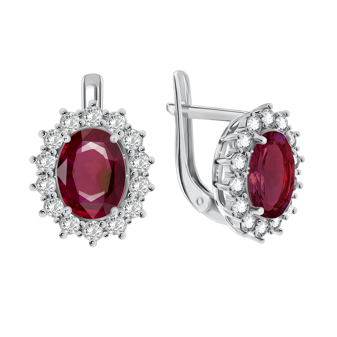Купить оптом серьги из серебра с кристалл ювелирныйами и фианитами 2340290189л-37 от Krasnoe