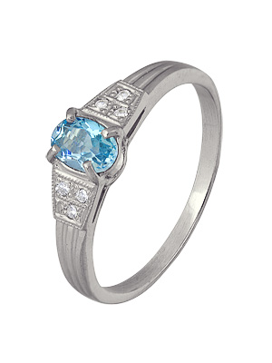 Купить оптом кольцо из серебра с топазом и фианитами 1R82261 от Krasnoe