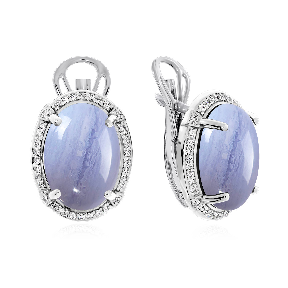 Купить оптом серьги из серебра с агатами и фианитами 2340390989л-84 от Krasnoe