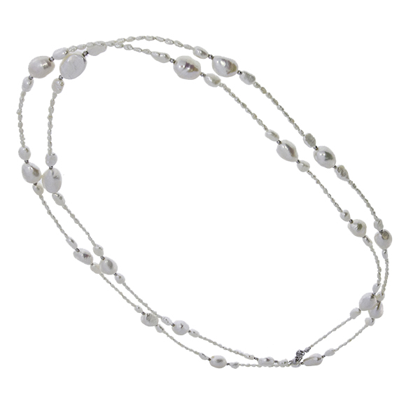 Купить оптом колье из серебра с жемчугами 8340056019-120-1 от Krasnoe