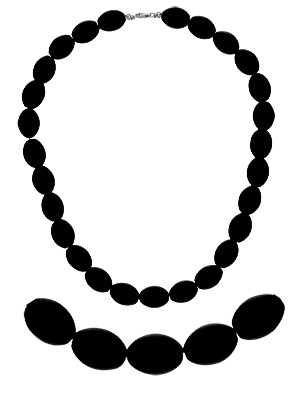 Купить оптом бусы из серебра с ониксами 3430033582-55 от Krasnoe