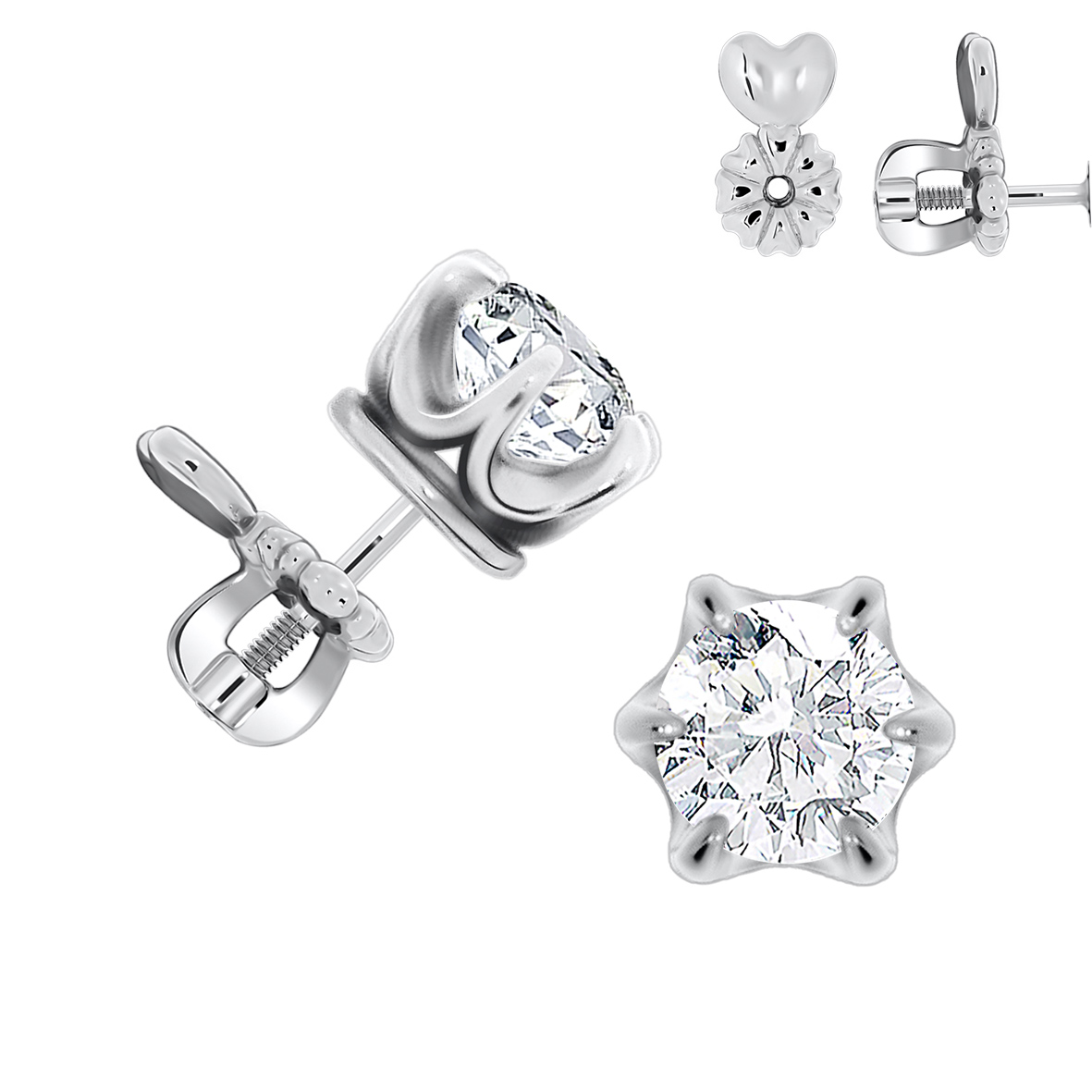 Купить оптом пусет из серебра с фианитами Н340200280 от Krasnoe